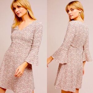 Anthropologie Maeve Susie Tweed Bell Sleeve Swing dress